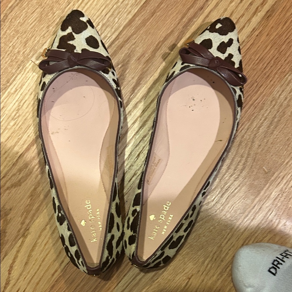 Kate Spade Brown and Cream Leopard Flats